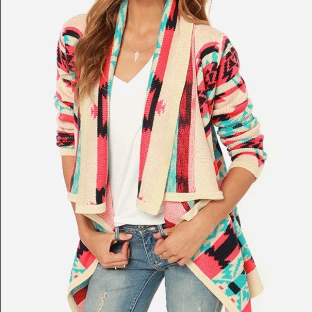 Aztec Print Cardigan - Picture 3 of 6